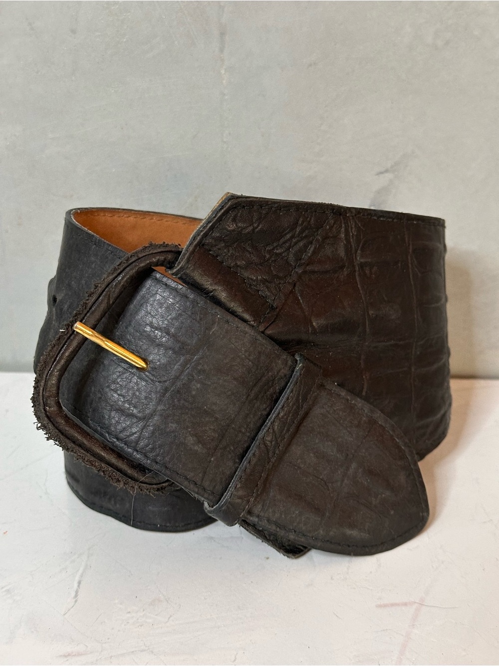 UNIQUE VINTAGE FOB TRADING LEATHER WAIST BELT - Picture 2 of 7